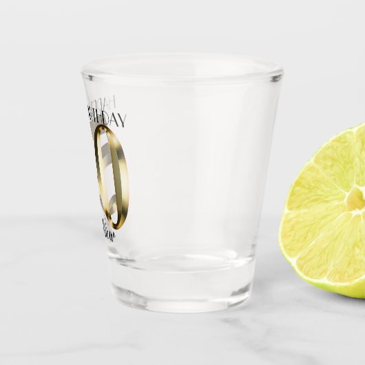 Metaalgoud 50e verjaardag shot glas (Rechts)