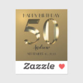 Metaalgoud 50e verjaardag sticker (Vel)