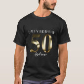 Metaalgoud 50e verjaardag t-shirt (Voorkant)