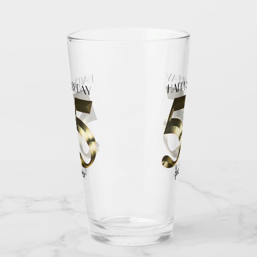 Metaalgoud 55e verjaardag glas (Links)