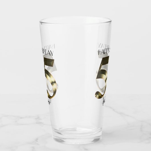 Metaalgoud 55e verjaardag glas (Rechts)