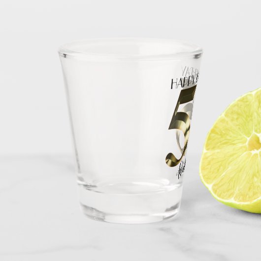 Metaalgoud 55e verjaardag shot glas (Links)