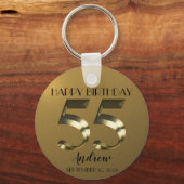 Metaalgoud 55e verjaardag sleutelhanger (Voorkant)