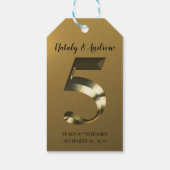 Metaalgoud 5th Wedding Jubileum Cadeaulabel (Achterkant)