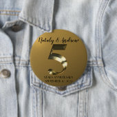 Metaalgoud 5th Wedding Jubileum Ronde Button 4,0 Cm (In situ)