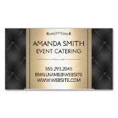 Metaalgoud | Achtergrond leder Magnetisch Visitekaartje (Voorkant)