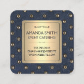 Metaalgoud | Achtergrond leder Vierkante Visitekaartje (Voorkant)