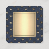 Metaalgoud | Achtergrond leder Vierkante Visitekaartje (Achterkant)