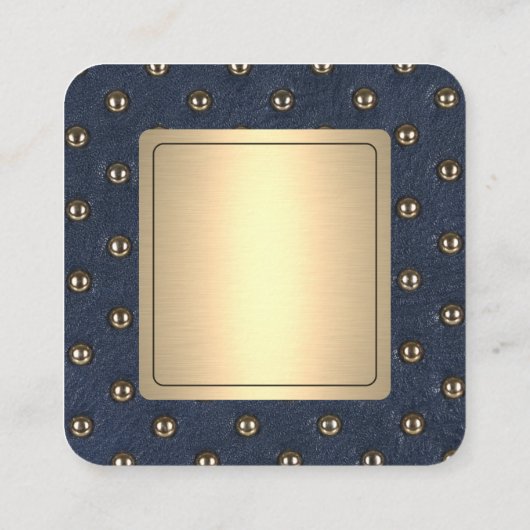 Metaalgoud | Achtergrond leder Vierkante Visitekaartje (Achterkant)