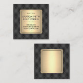 Metaalgoud | Achtergrond leder Vierkante Visitekaartje (Voorkant / Achterkant)