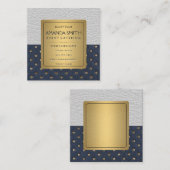 Metaalgoud | Achtergrond leder Vierkante Visitekaartje (Voorkant / Achterkant)