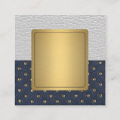 Metaalgoud | Achtergrond leder Vierkante Visitekaartje (Achterkant)