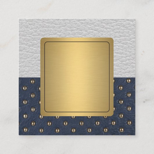 Metaalgoud | Achtergrond leder Vierkante Visitekaartje (Achterkant)