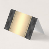 Metaalgoud | Achtergrond leder Visitekaartje (Achterkant)