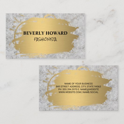 Metaalgoud | Beton Visitekaartje (Voorkant / Achterkant)
