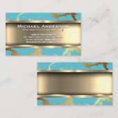 Metaalgoud | Blauwgroen goudmarmer Visitekaartje (Voorkant / Achterkant)