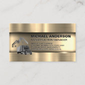 Metaalgoud | Bouw Vrachtwagen en huis Visitekaartje (Voorkant)