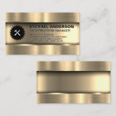 Metaalgoud | Bouwnijverheid Logo Visitekaartje (Voorkant / Achterkant)