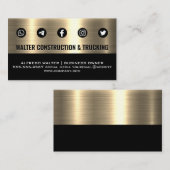 Metaalgoud | Contactpictogrammen Visitekaartje (Voorkant / Achterkant)