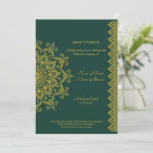  metaalgoud Emerald Mehendi Indii Kaart (Staand voorkant)