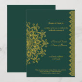  metaalgoud Emerald Mehendi Indii Kaart (Voorkant / Achterkant)