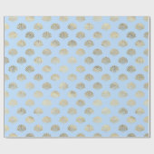 Metaalgoud en blauw onder de Zee Ocean Shell Cadeaupapier (Vlak)