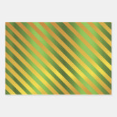 Metaalgoud en groene kerst inpakpapier vel (Voorkant 3)