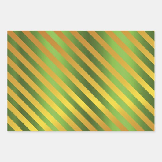 Metaalgoud en groene kerst inpakpapier vel (Voorkant 3)