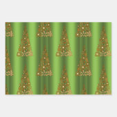 Metaalgoud en groene kerst inpakpapier vel (Voorkant)