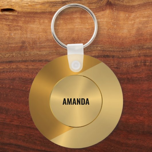 Metaalgoud- en kopergeometrische vormgeving sleutelhanger (Achterkant)