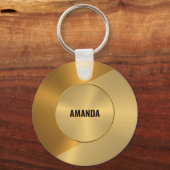 Metaalgoud- en kopergeometrische vormgeving sleutelhanger (Voorkant)