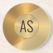 Metaalgoud- en kopergeometrische vormgeving zandsteen onderzetter (Voorkant)