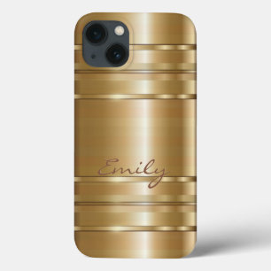 Metaalgoud- en koperstrips 2-monogram iPhone 13 hoesje