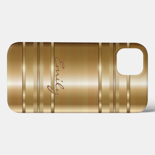 Metaalgoud- en koperstrips 2-monogram Case-Mate iPhone case (Achterkant (horizontaal))