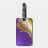 Metaalgoud en Paars bagagelabel (Achterkant verticaal)
