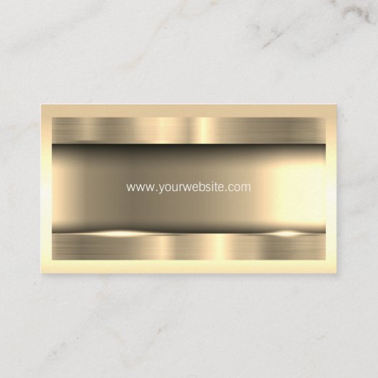 Metaalgoud en rand visitekaartje (Achterkant)