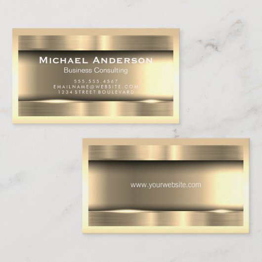 Metaalgoud en rand visitekaartje (Voorkant / Achterkant)