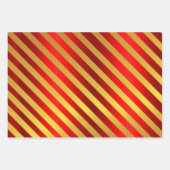 Metaalgoud en rode kerst inpakpapier vel (Voorkant 3)