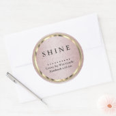 Metaalgoud en Roos Glitter Ronde Sticker (Envelop)