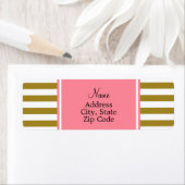 Metaalgoud en roze gestreept patroon etiket (Insitu)
