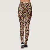 Metaalgoud en Roze Luipaardprint Leggings (Achterkant)