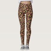 Metaalgoud en Roze Luipaardprint Leggings (Voorkant)