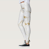 Metaalgoud en wit gemarmerd leggings (Links)