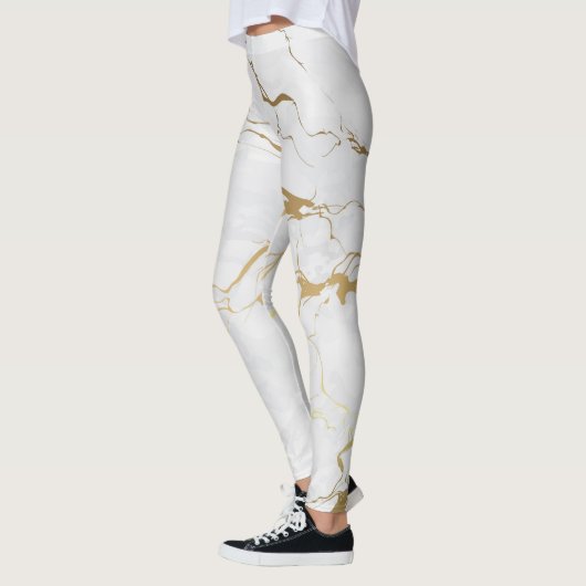 Metaalgoud en wit gemarmerd leggings (Links)