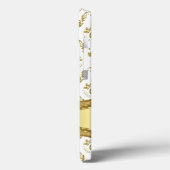 Metaalgoud en witte Floral Damaskers Case-Mate iPhone Case (Achterkant / Links)