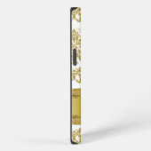 Metaalgoud en witte Floral Damaskers iPhone Hoesje (Rechterkant)