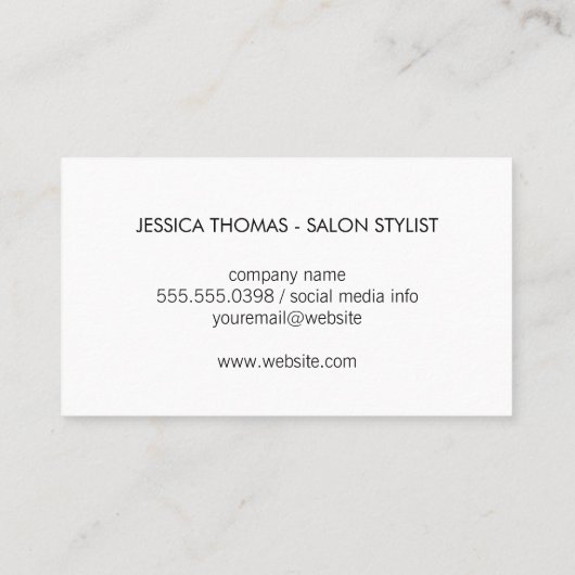 Metaalgoud en zilver geborsteld/monogram visitekaartje (Achterkant)