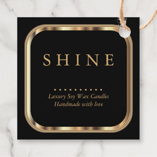 Metaalgoud en zwart bedankjes labels (Achterkant)