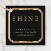 Metaalgoud en zwart bedankjes labels (Voorkant)