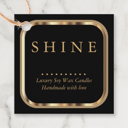 Metaalgoud en zwart bedankjes labels (Voorkant)